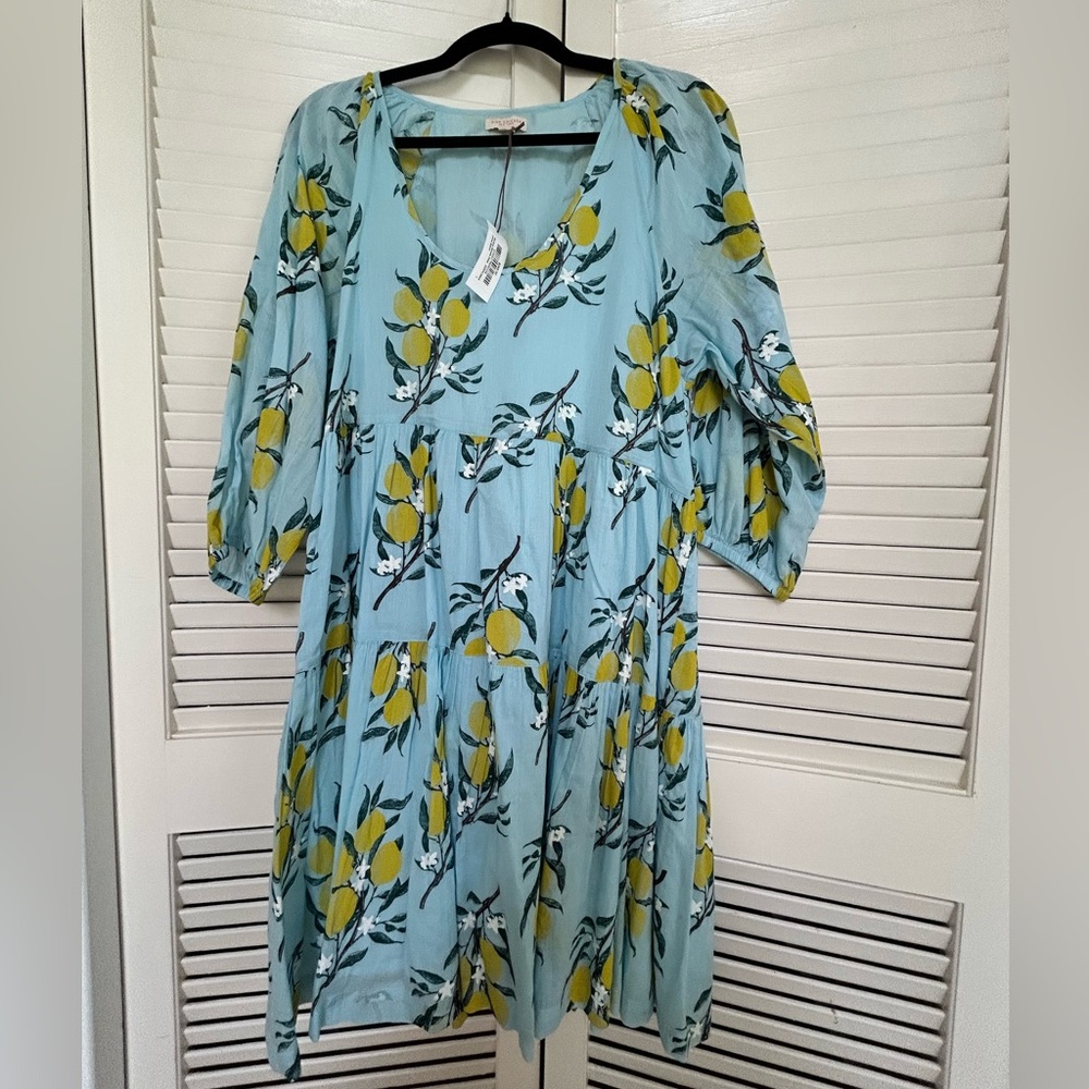 NWT Pink Chicken Women’s Michelle Dress, Lemon Branch Size L